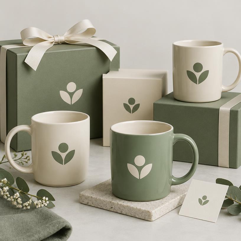 Tazas y cajas personalizadas para marcas
