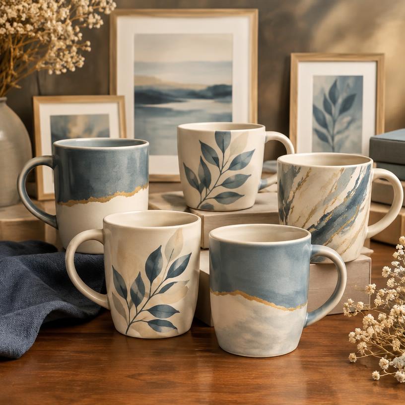Colección de tazas coordinadas